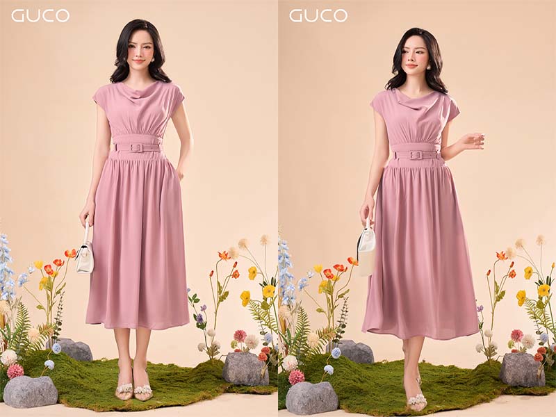 đầm xòe dài qua đầu gói