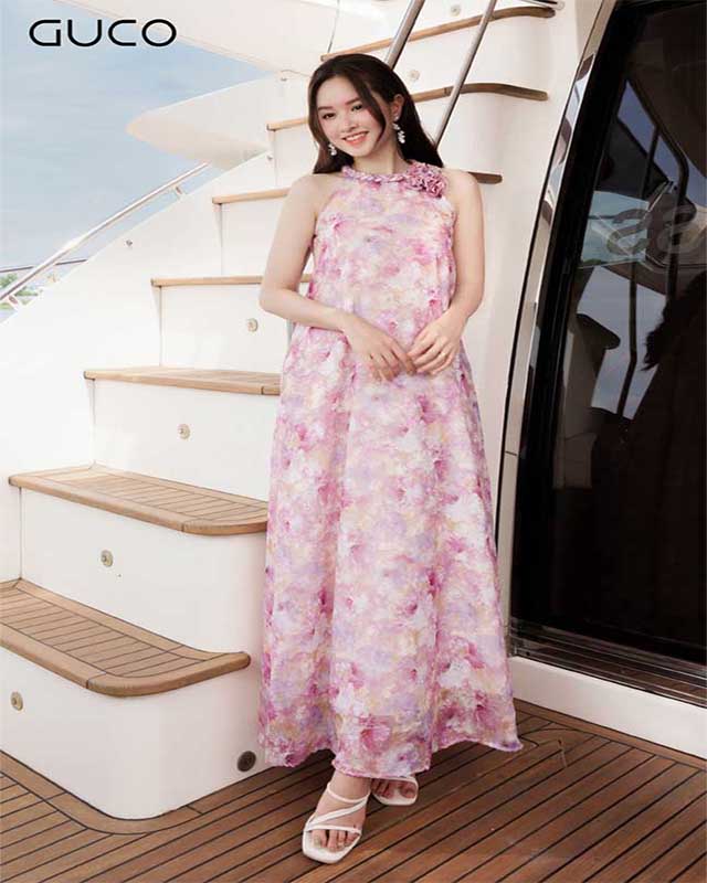 váy hồng pastel dự tiệc