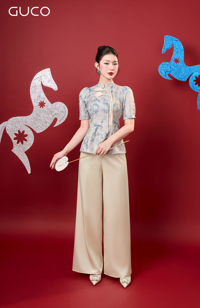 QUẦN LỤA ỐNG SUÔNG -  KEM - QD221