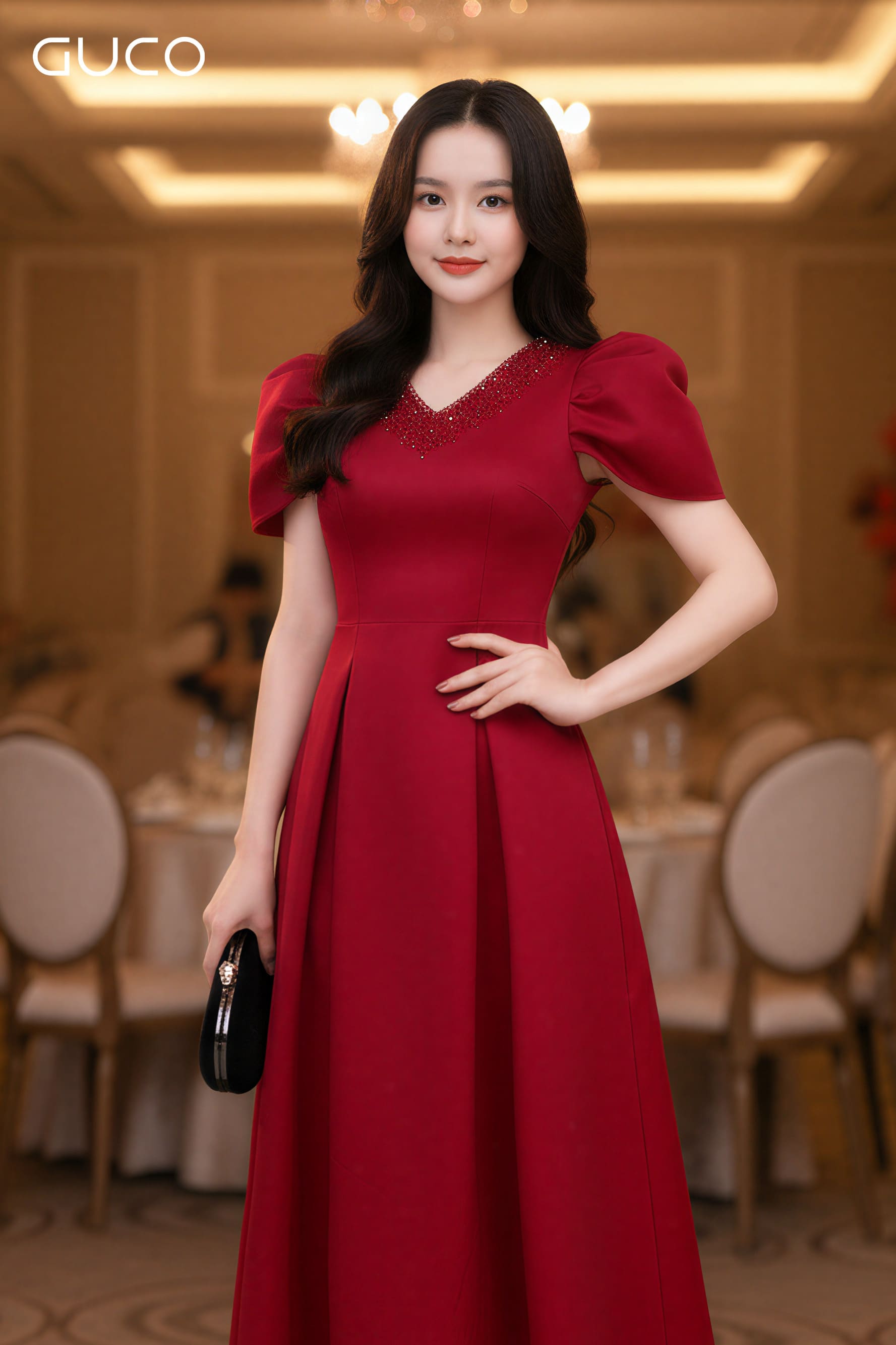 ĐẦM XÒE DỰ TIỆC KẾT ĐÁ CỔ TIM - ĐỎ - 5063