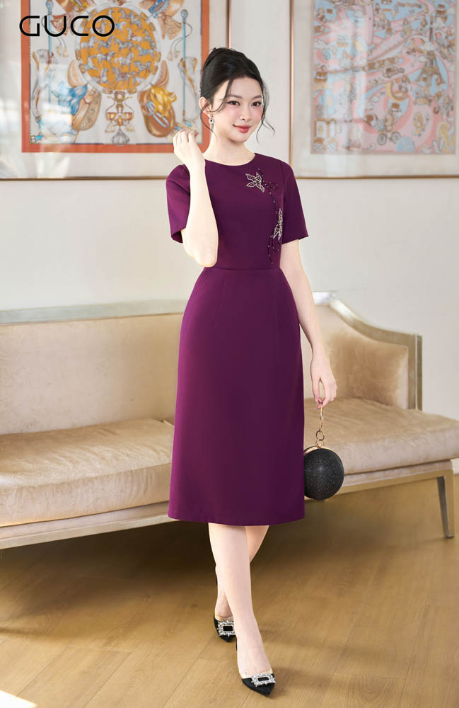 ĐẦM BODY DỰ TIỆC KẾT CƯỜM - TÍM - 5058