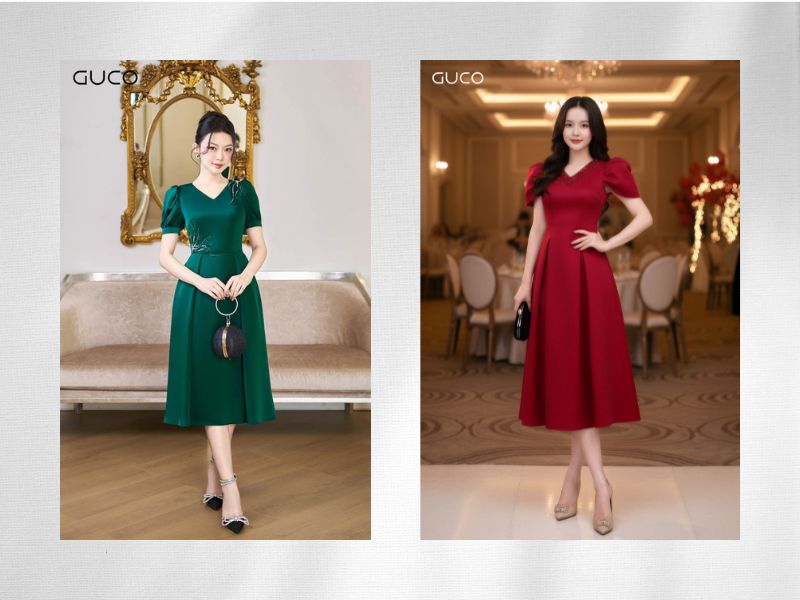 Top mẫu đầm 8 mảnh siêu đẹp siêu sang từ nhà GUCO