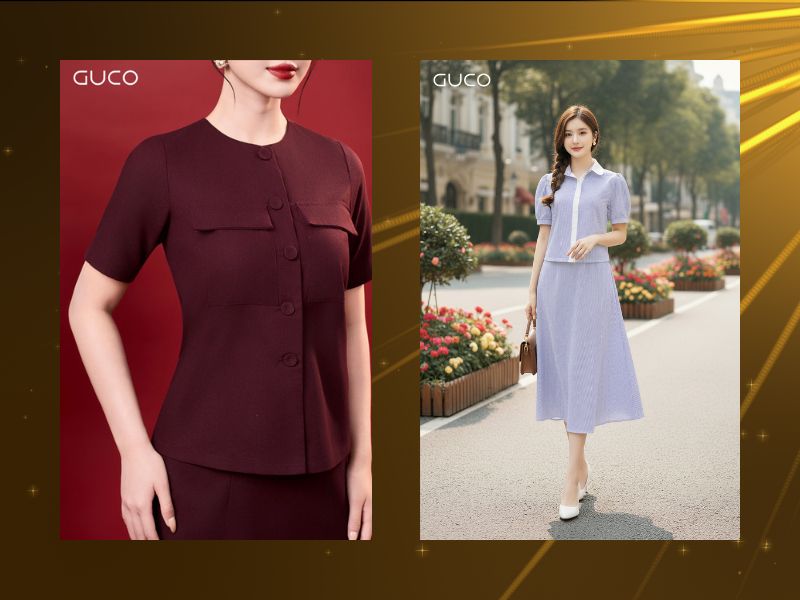 Áo mặc với chân váy tuổi trung niên U50 cực dễ phối