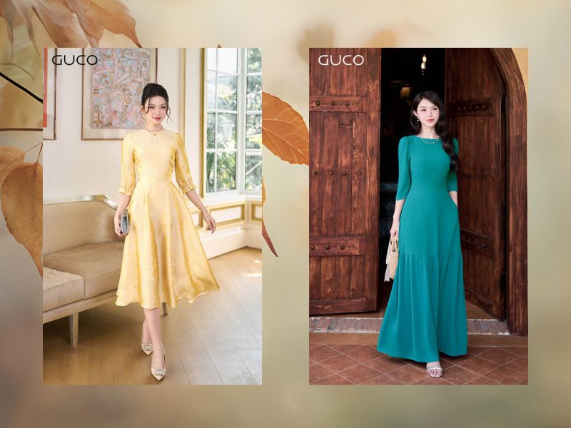 Váy dài tay mùa thu kiểu nào đẹp? phối cùng với gì thì đẹp?