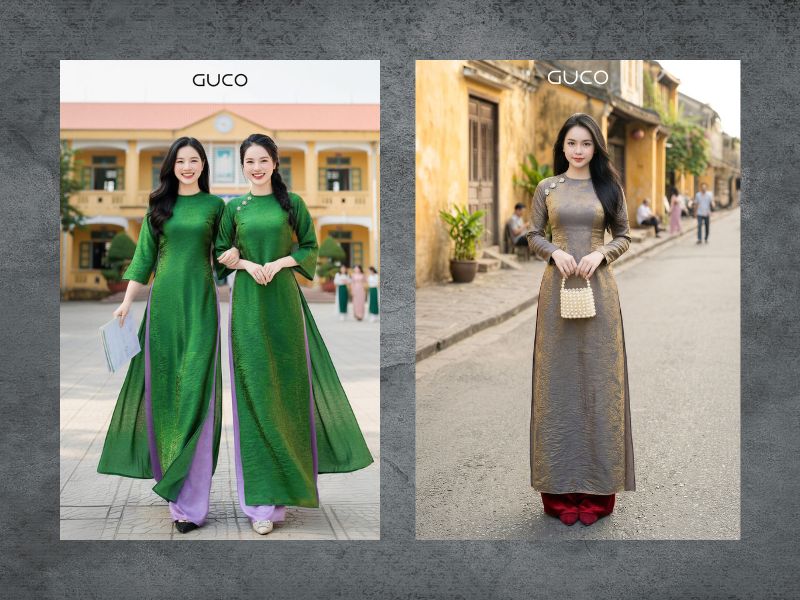 6 kiểu Áo dài đính đá đơn giản nhưng sang trọng cuốn hút
