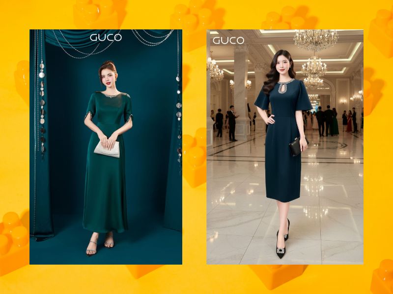 Cách phối đầm body tay dài hở lưng đi dự tiệc siêu sang