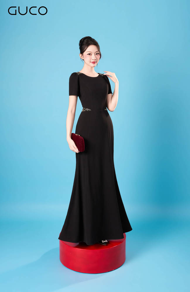 Đầm Dạ Hội Thiên Nga Đen Đính Đá - 5161