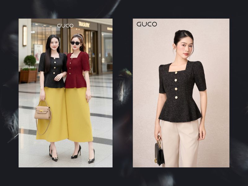 8 cách phối Áo peplum cổ vuông cho nàng công sở, dạo phố