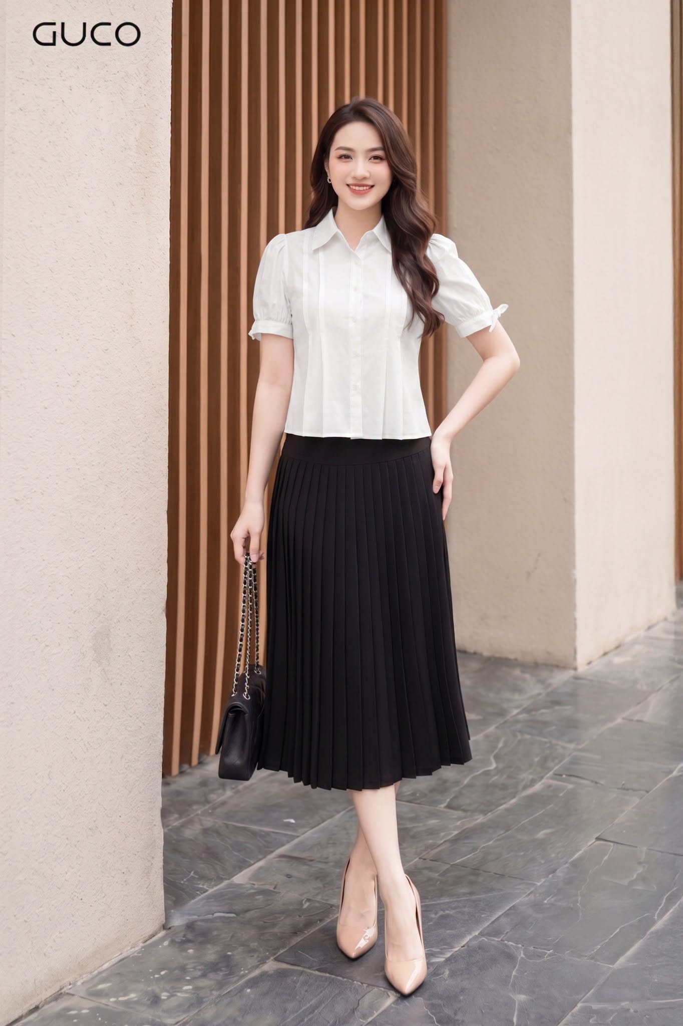 Chân Váy Đen Xếp Ly Dịu Dàng CV224