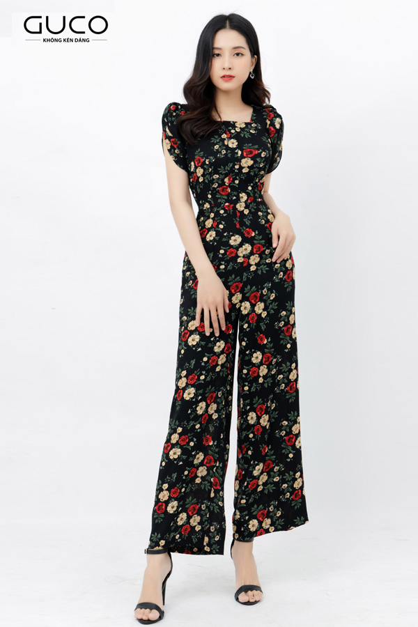 Jumpsuit in hoa tay nơ 2375