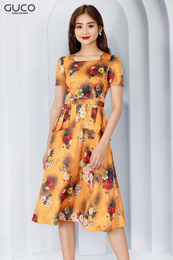 Đầm hoa xòe 2863