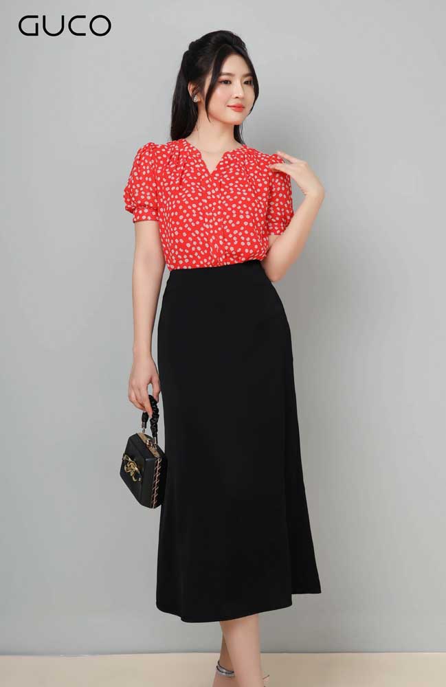 Chân Váy Lụa Ngắn Cao Cấp - Đen CV203